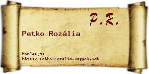 Petko Rozália névjegykártya